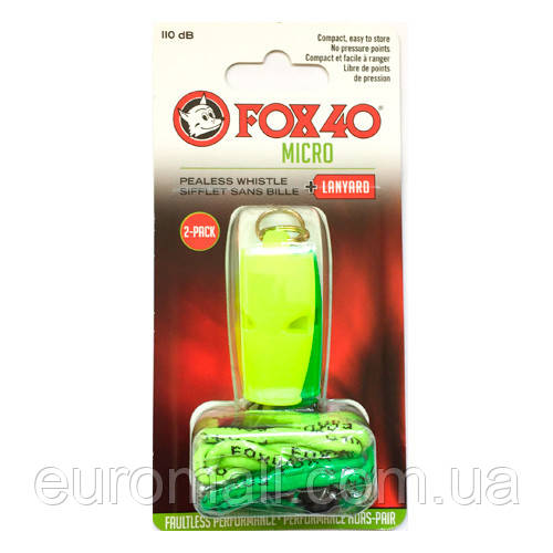 Набір свистків FOX 40 Original Whistle Micro Safety Pack 2 9512-1808, Розмір (EU) — 1SIZE