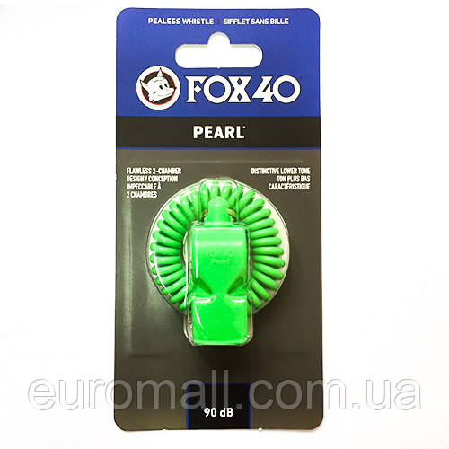 Свисток FOX 40 Original Whistle Pearl Safety 9702-1405, Зелений, Розмір (EU) — 1SIZE