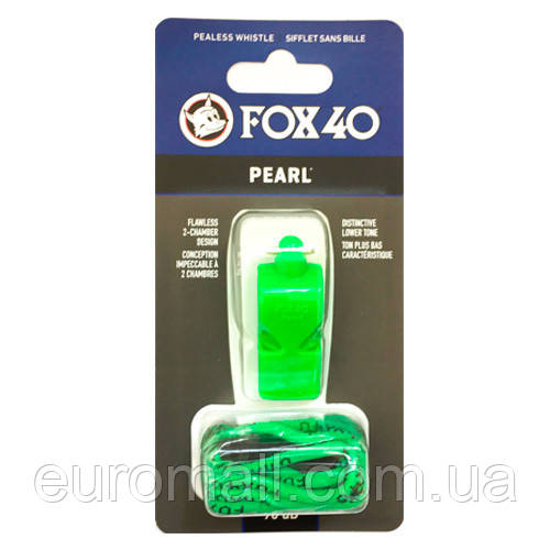 Свисток FOX 40 Original Whistle Pearl Safety 9703-1408, Зелений, Розмір (EU) — 1SIZE