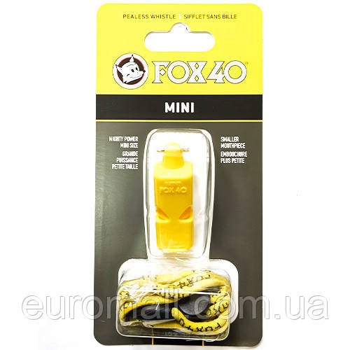 Свисток FOX 40 Original Whistle Mini Safety 9803-0208, Жовтий, Розмір (EU) — 1SIZE