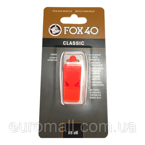 Свисток FOX 40 Whistle Official Classic 9902-0300, Жовтогарячий, Розмір (EU) — 1SIZE