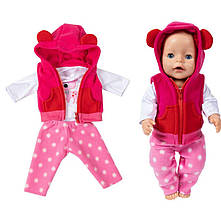 Набір одягу для ляльки Бебі Борн / Baby Born Костюм-трійка малиновий 8593