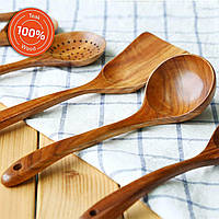 Набір дерев'яних лопаток для кухні, кухонні лопатки поварешки для кухні з дерева