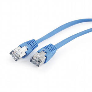 Патч-корд FTP Cablexpert (PP22-0.5M/B) cat.5Е, литий, 50u штекер із клямкою, 0.5м, синій