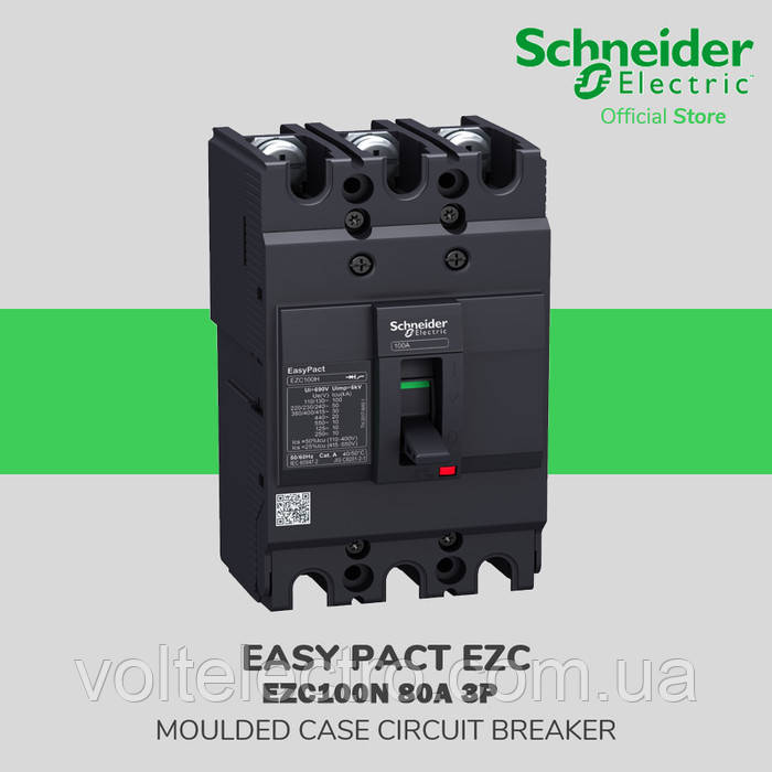 Автоматичний вимикач Easypact EZC100N 80 A 3 полюса EZC100N3080