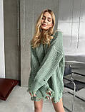 Светр жіночий оверсайз із декоративними дірками 42-46, фото 9