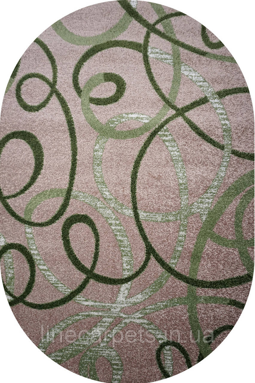 Сучасний  овальний килим KIWI 02578B Beige-L.Green