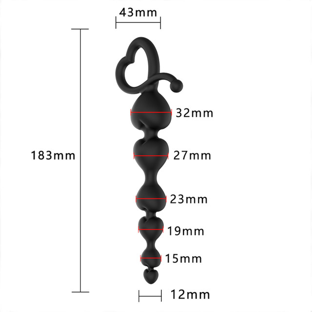Анальні кульки намисто анальні зв'язка чорного кольору з медичного силікону Anal Plug Erospace Анальні кульки намисто анальні зв'язка чорного кольору з медичного силікону Anal Plug Erospace