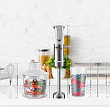 Блендер ручний Zepline 1500 Вт 5в1 занурювальний Білий, фото 2