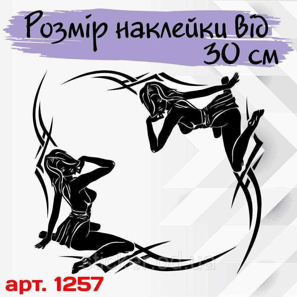 Набір наклейок на автомобіль — Куточки на бічні скла Дівчина v6, фото 1