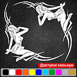 Набір наклейок на автомобіль — Куточки на бічні скла Дівчина v6, фото 3