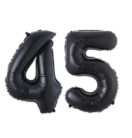 Набір цифр фольгованих чорних 45  кулі повітряні парочка 100 см 1 м 40« Китай