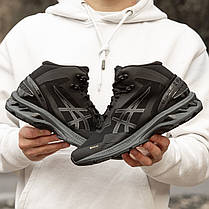 Зимові Чоловічі Кросівки Asics Gel-Kayano 27 Gore-Tex High / Асікс Гел-Каяно 27 ГорТекс Високі Чорні з Сірим, фото 3