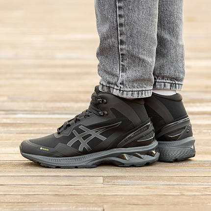 Зимові Чоловічі Кросівки Asics Gel-Kayano 27 Gore-Tex High / Асікс Гел-Каяно 27 ГорТекс Високі Чорні з Сірим, фото 1