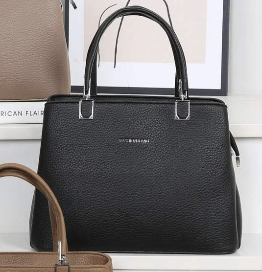 Сумочка жіноча чорна крос-боді на три відділення 29,5*21 см зі штучної шкіри у різних кольорах Sasha, фото 1