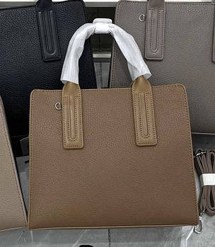 Сумочка жіноча коричнева ділова шопер на блискавці 29*24 см зі штучної шкіри у різних кольорах Sasha