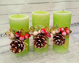 Набір новорічних свічок ручної роботи