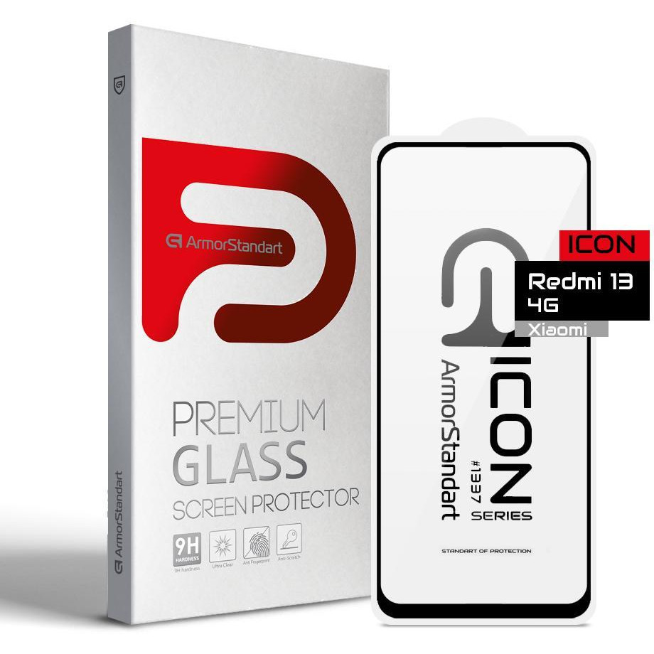 Захисне скло ArmorStandart Icon для Xiaomi Redmi 13 4G / Poco M6 4G Black (ARM78247)