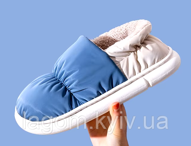 Жіночі зимові теплі дутики, черевики, капці, взуття, що не промокає, на товстій неслизькій платформі, фото 1