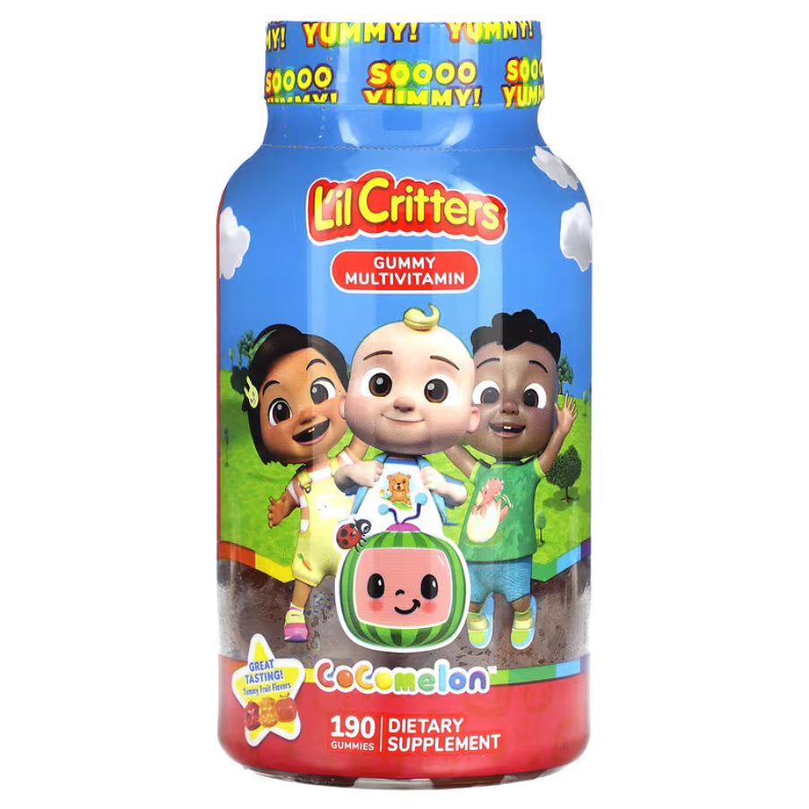Вітаміни Cocomelon Gummy Multivitamin Yummy Fruit L'il Critters 190 жувальних таблеток, фото 1