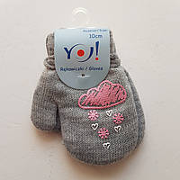 Теплі подвійні рукавиці для дівчаток 10 см