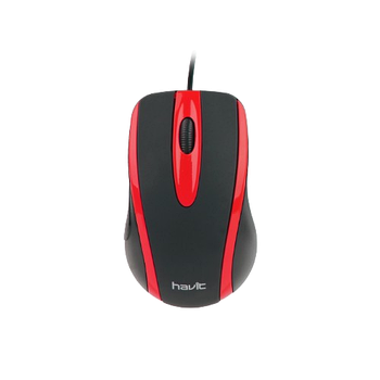 Мишка дротова Havit HV-MS753 чорний/червоний