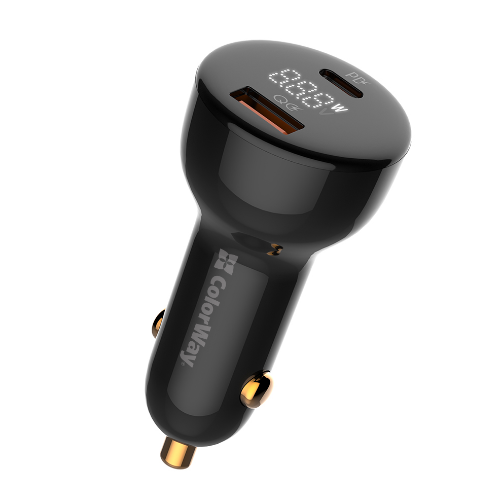 Автомобільний зарядний пристрій ColorWay CW-CHA044PD-BK USB+Type-C 100W PD чорний
