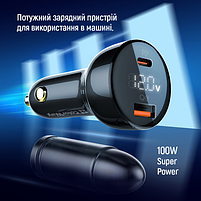 Автомобільний зарядний пристрій ColorWay CW-CHA044PD-BK USB+Type-C 100W PD чорний, фото 9