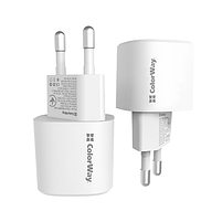 Зарядний пристрій мережевий USB/Type-C QC+PD 33W білий GaN ColorWay CW-CHS043PD-WT, фото 4