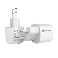 Зарядний пристрій мережевий USB/Type-C QC+PD 33W білий GaN ColorWay CW-CHS043PD-WT, фото 5