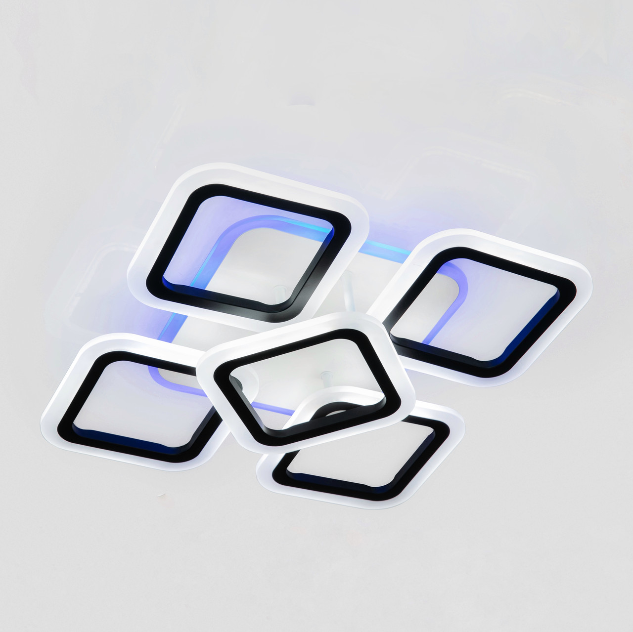 Led люстра до 15 м² квадратної форми з пультом та диммером 60 Вт (AS8060/4+1Bk), фото 1