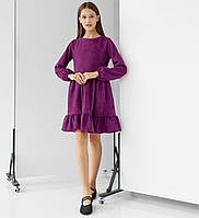 Нарядна сукня на дівчинку 134, 140, 152 см Замш 002575 Марсала