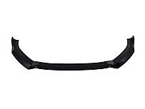 Губа ( переднього бампера ) Чорний глянець V2 на Audi A3 8V 2016-2020 року