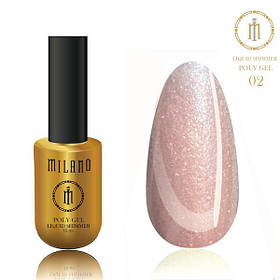 Гель для наращивания LIQUID SHIMMER POLY GEL 15 ml 02 гель з шимером