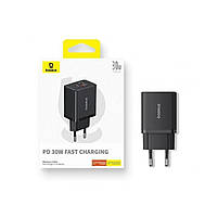 Мережевий зарядний пристрій Baseus Cube Fast Charger C+U 30W EU Cluster Black, фото 3