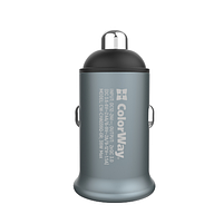 Автомобільний зарядний пристрій ColorWay CW-CHA036Q-GR 2USB 3,0A 36W QC сірий, фото 4