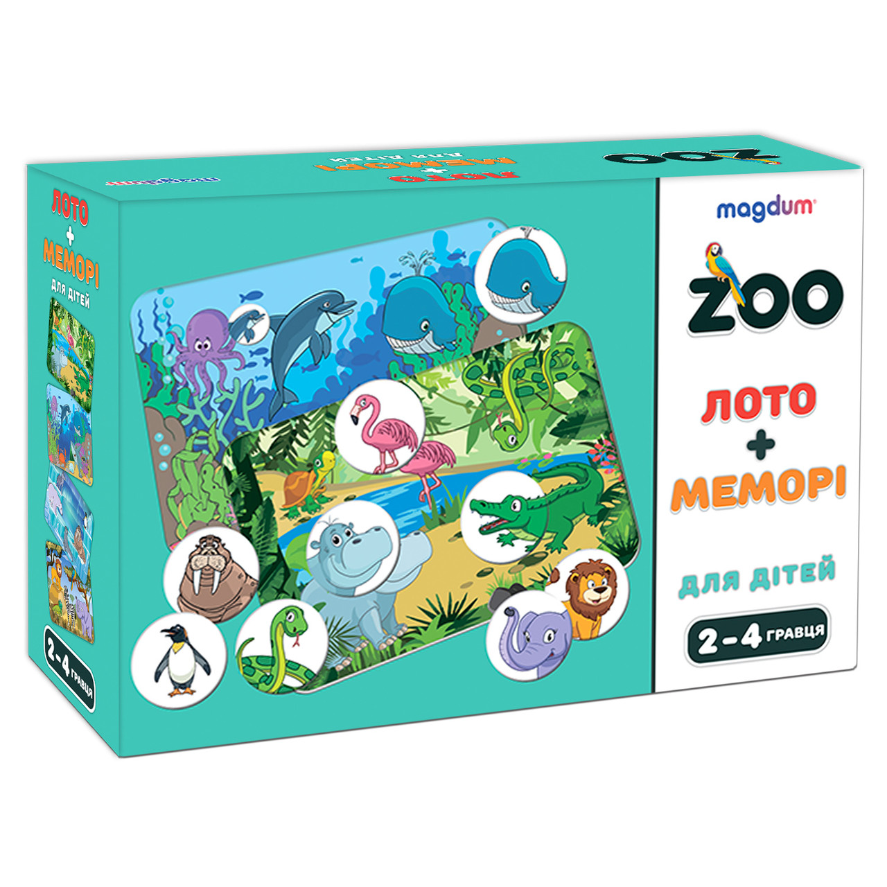 Гра настільна розвиваюча Magdum "Лото+мемо Зоопарк" (ME5032-21 EN), фото 1