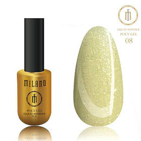 Гель для наращивания LIQUID SHIMMER POLY GEL 15 ml 08 гель з шимером