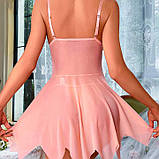 Спокусливий пеньюар рожевий — S/M — Еротична білизна, фото 3