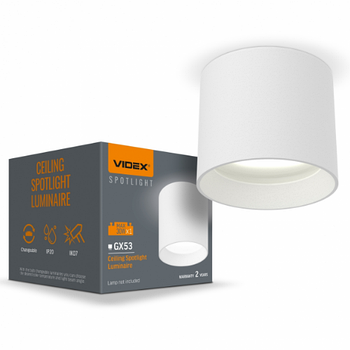 LED Світильник під лампу GX53 накладний білий VL-SPF15A-W Videx