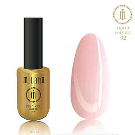 Рідкий полігель для манікюру Milano POLY GEL LIQUID 15 ml № 2 для нарощування нігтів