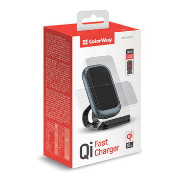 Зарядний пристрій бездротовий універсальний блакитний CW-CHW30Q-BL ColorWay