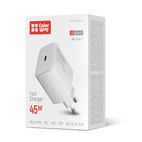 Зарядний пристрій мережевий Type-C 45W білий ColorWay CW-CHS034PD-WT, фото 2