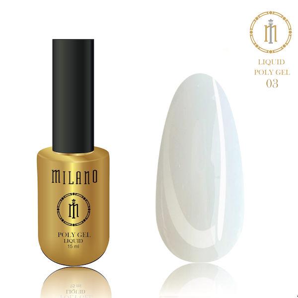 Рідкий полігель для манікюру Milano POLY GEL LIQUID 15 ml № 3 для нарощування нігтів