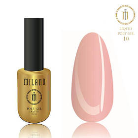 Рідкий полігель для манікюру Milano POLY GEL LIQUID 15 ml № 10 для нарощування нігтів