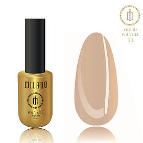 Рідкий полігель для манікюру Milano POLY GEL LIQUID 15 ml № 11 для нарощування нігтів