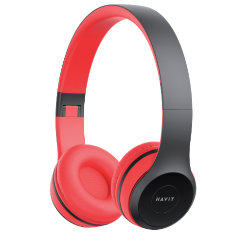 Навушники бездротові Havit HV-H2575BT з мікрофоном чорний/червоний, фото 1