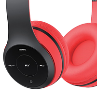Навушники бездротові Havit HV-H2575BT з мікрофоном чорний/червоний, фото 4