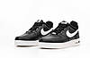 Зимові чоловічі кросівки Nike Air Force 1 Winter Black White Чорні з білим Взуття Найк Аір Форс 1 низькі шкіра та тепле хутро, фото 5