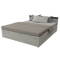 Двоспальне широке ліжко без вкладки Сімпл 160х200 ДСП Дуб Крафт білий Neman